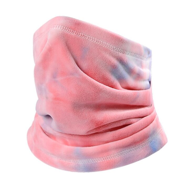 Winter Fleece Neck Gaiter Warm Fishing Scarf Windproof Tie dye Neck Warmer Adjustable Hiking Outdoor Headband Bicycle Bandanas