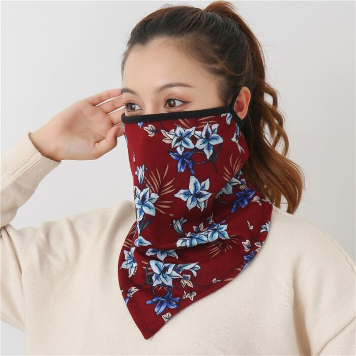 Chiffon Neck Gaiter Mask Female Bandana Warm Foulard Soft Scarves Ring Wraps Cover