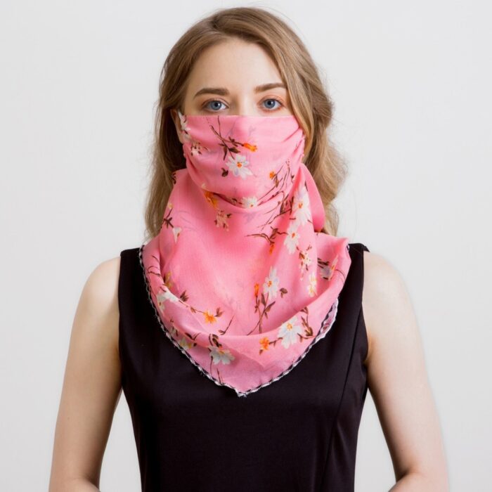 2020 Newest Chiffon Neck Gaiter Mask Scarf Women Sun Protection For Outdoor Riding