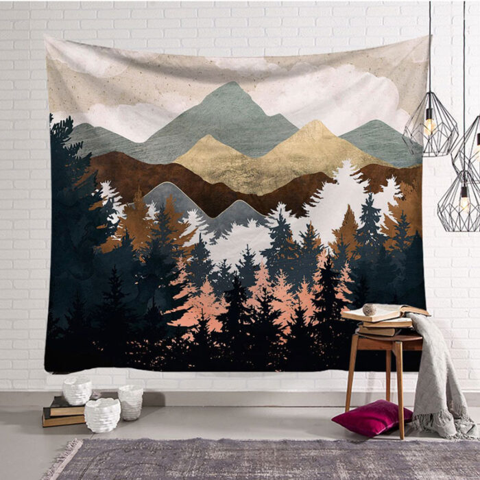 Tapestry Aesthetic Mountain Wall Hanging 3d Hippie Carpets Beauty Psychedelic Throw Blanket