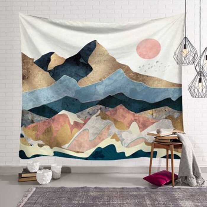 Tapestry Aesthetic Mountain Wall Hanging 3d Hippie Carpets Beauty Psychedelic Throw Blanket