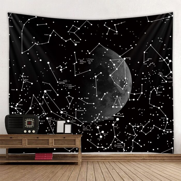 Night sky stars tapestry for ceiling galaxy dorm decoration hanging cover psychedelic