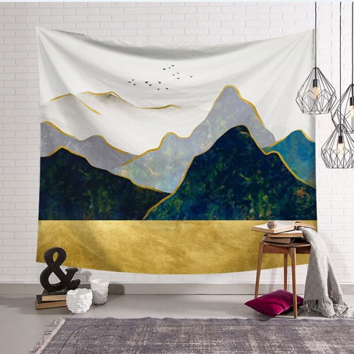 Tapestry Aesthetic Mountain Wall Hanging 3d Hippie Carpets Beauty Psychedelic Throw Blanket