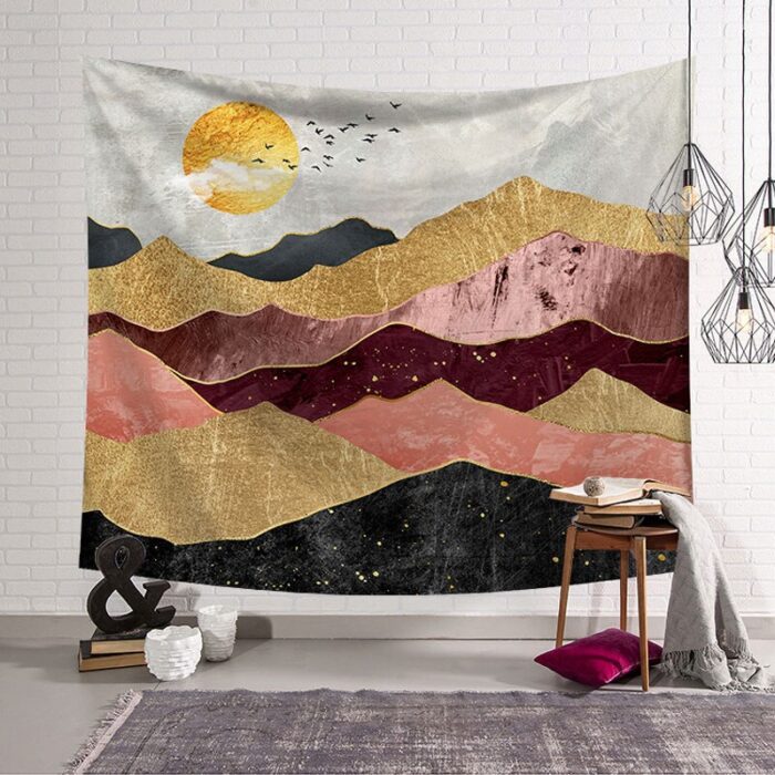 Tapestry Aesthetic Mountain Wall Hanging 3d Hippie Carpets Beauty Psychedelic Throw Blanket