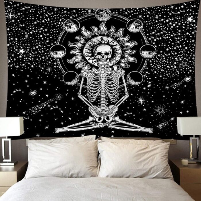 Tapestry with lights Wall Hanging Sun Psychedelic Tapestry Home Decor LED light