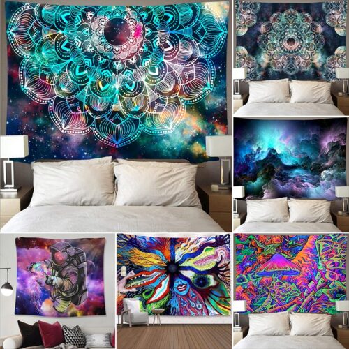 Mandela Wall psychedelic Wall hanging throw beach carpet Hippie Decor Mandala Blanket