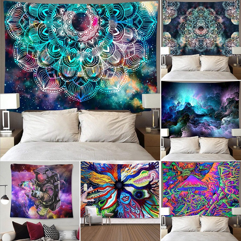 Galaxy Tapestry Colorful Wall Hanging Hippie Print Bedspread Throw US Home Decor 