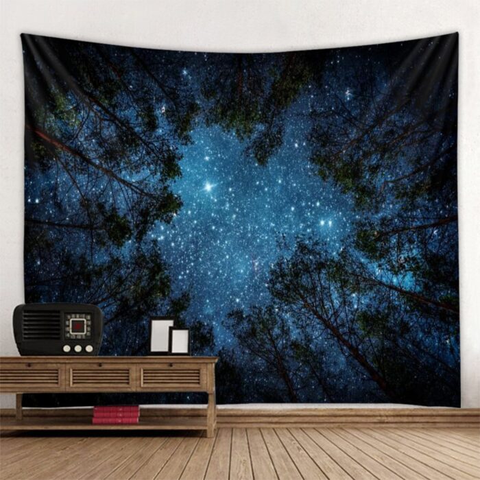 Night sky stars tapestry for ceiling galaxy dorm decoration hanging cover psychedelic