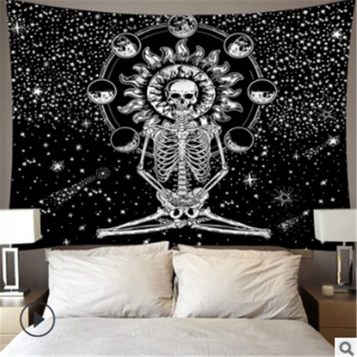 Tapestry with lights Wall Hanging Sun Psychedelic Tapestry Home Decor LED light