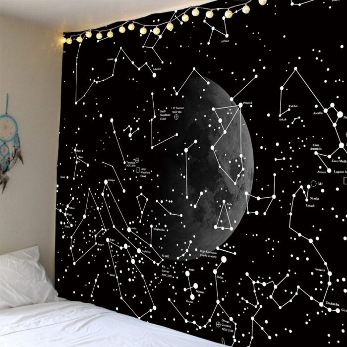 Night sky stars tapestry for ceiling galaxy dorm decoration hanging cover psychedelic