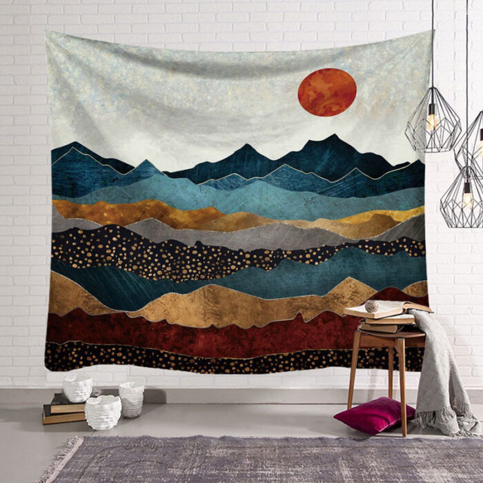 Tapestry Aesthetic Mountain Wall Hanging 3d Hippie Carpets Beauty Psychedelic Throw Blanket