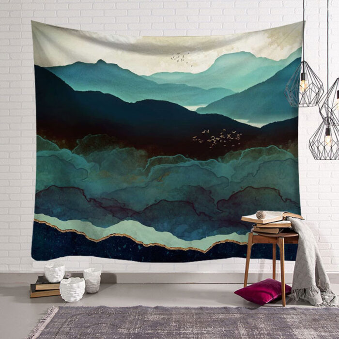 Tapestry Aesthetic Mountain Wall Hanging 3d Hippie Carpets Beauty Psychedelic Throw Blanket