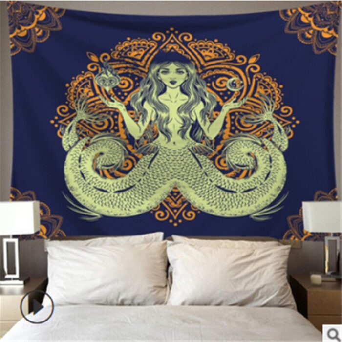 Tapestry with lights Wall Hanging Sun Psychedelic Tapestry Home Decor LED light