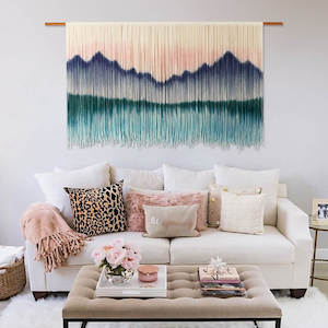 bohemian macrame dip dye tapestry