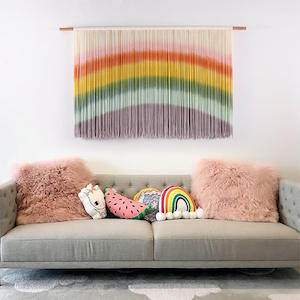 bohemian macrame dip dye tapestry