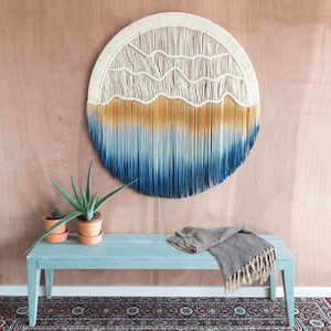 bohemian macrame dip dye tapestry