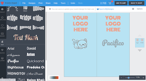 Herramienta en línea de diseño de tapiz personalizado