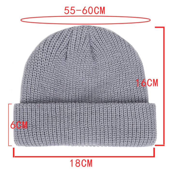 Unisex Solid Color Knitted Wool Hat Skull Cap Beanie