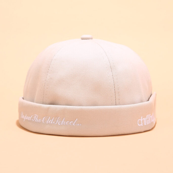 Landlord Docker Sailor Hat Street Trends Melon Cap Vintage Innocent Metal Cross Brimless Hats