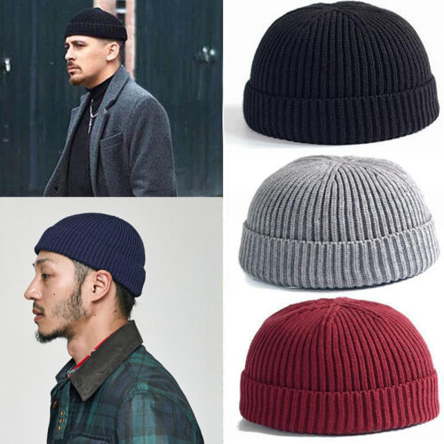 Unisex Solid Color Knitted Wool Hat Skull Cap Beanie