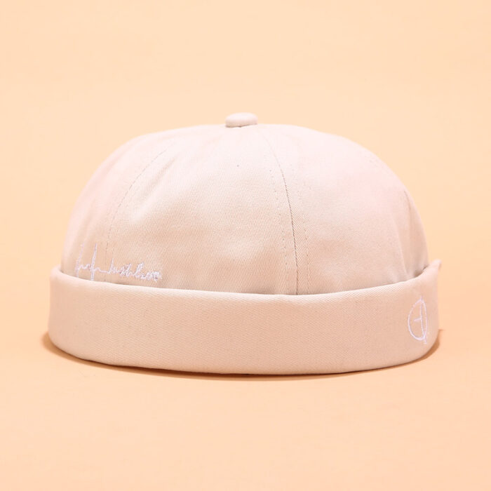 Landlord Docker Sailor Hat Street Trends Melon Cap Vintage Innocent Metal Cross Brimless Hats