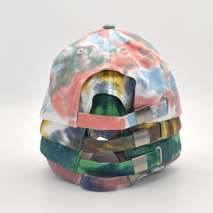 Custom Tie Dye Cap Snapback Baseball Gradient Shading Colorful Hat