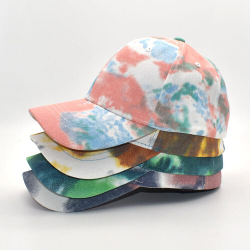 Custom Tie Dye Cap Snapback Baseball Gradient Shading Colorful Hat