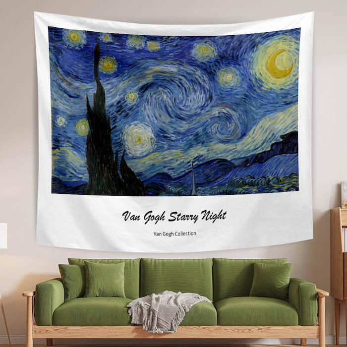 Custom Tapestry with Personalized Design Van Gogh Art Wall Backdrop Image Wall Hanging for Event