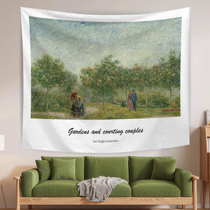 Custom Tapestry with Personalized Design Van Gogh Art Wall Backdrop Image Wall Hanging for Event