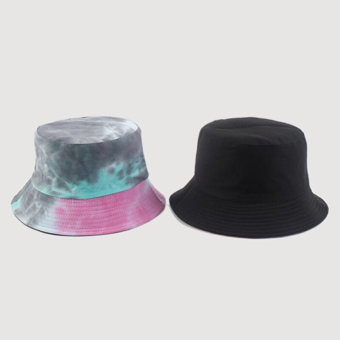 Tie-Dye Bucket Hat Summer Sun Hats Reversible Fishing Hat Graffiti