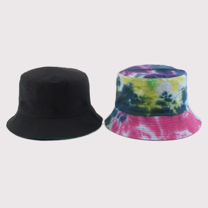 Tie-Dye Bucket Hat Summer Sun Hats Reversible Fishing Hat Graffiti