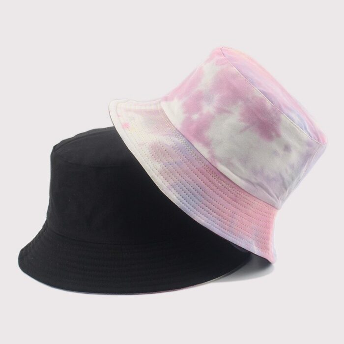 Tie-Dye Bucket Hat Summer Sun Hats Reversible Fishing Hat Graffiti