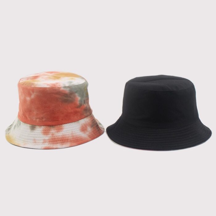 Tie-Dye Bucket Hat Summer Sun Hats Reversible Fishing Hat Graffiti