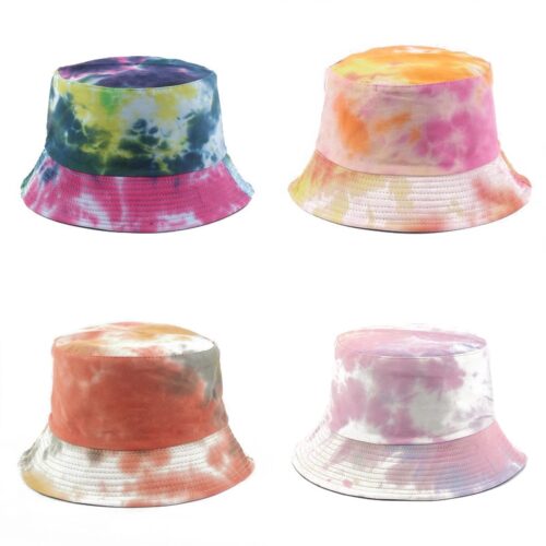 Tie-Dye Bucket Hat Summer Sun Hats Reversible Fishing Hat Graffiti