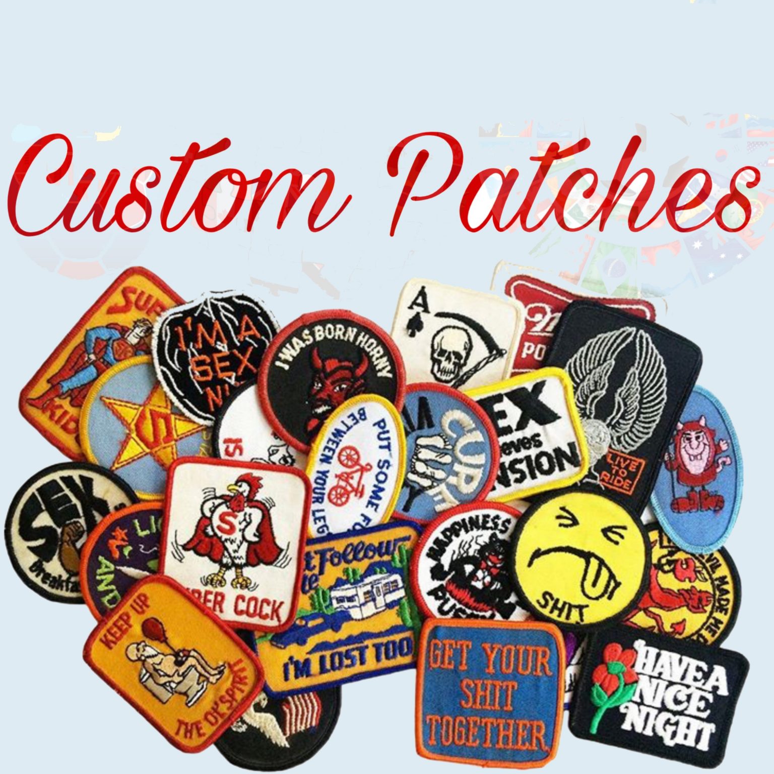 custom iron on patch DIY your own design name tag brand letter large ...