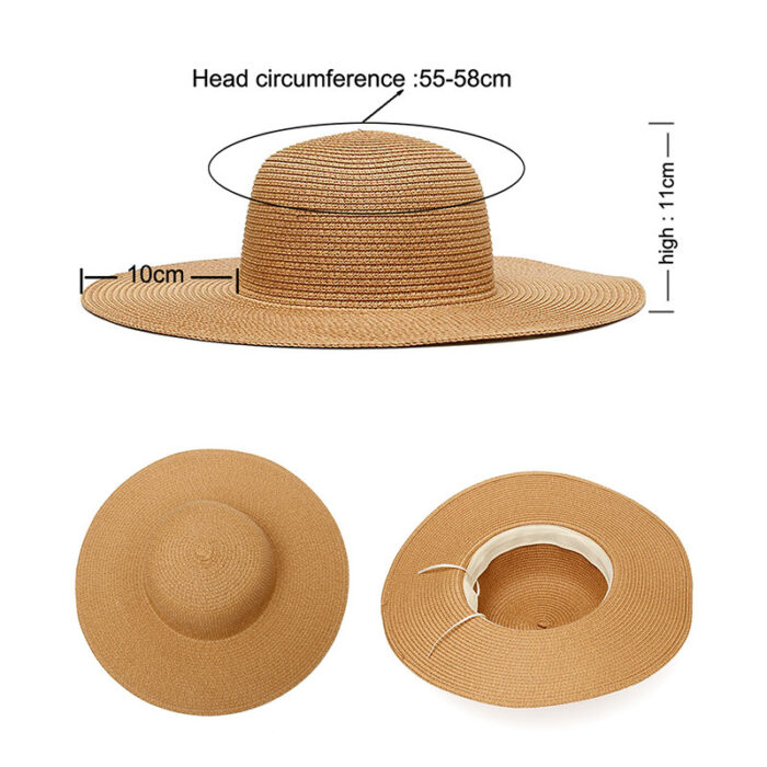 custom straw beach hat size