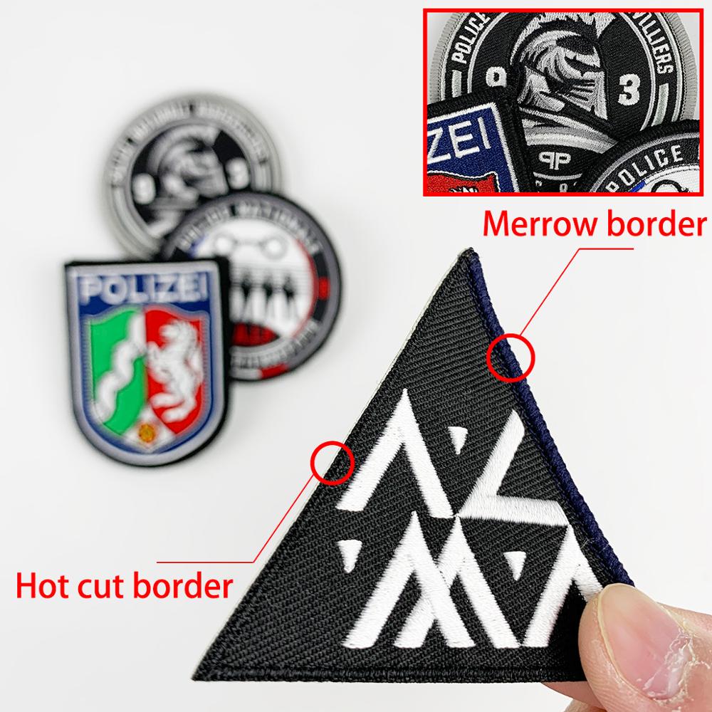 Custom Embroidery your Logo Customized Iron on Embroidered Patches Hot Cut Edge 