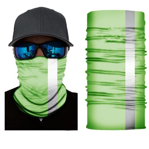 green reflective custom neck gaiter