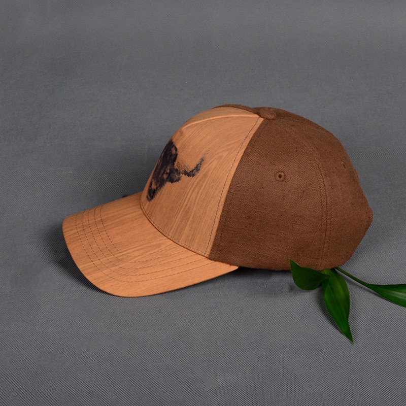 Cork Wood Linen Texture Baseball Caps with Printing Cow Trucker Hat Men  Sport Caps - CNCAPS