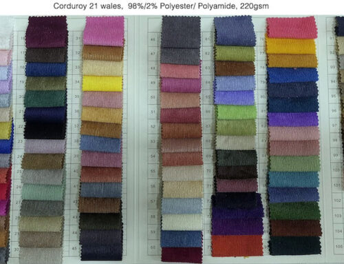 Corduroy different wales(8,11,12,14,16,21 wales) Polyester, cotton spandex