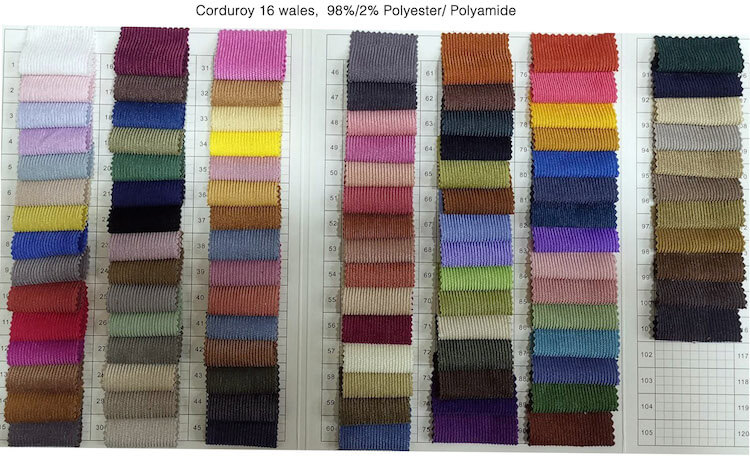 corduroy fabric 16 wales poly