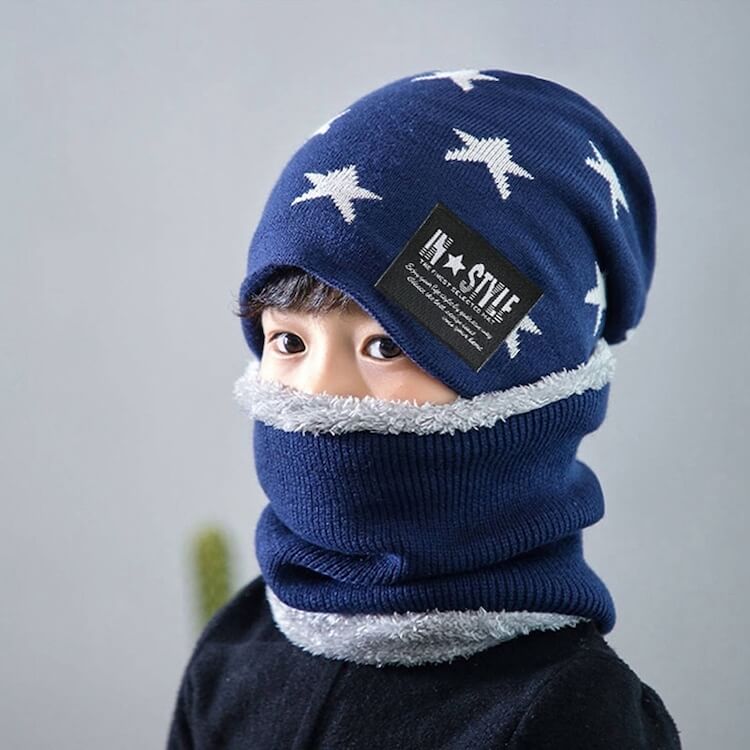 Men's Winter Knit Hat & Scarf Set