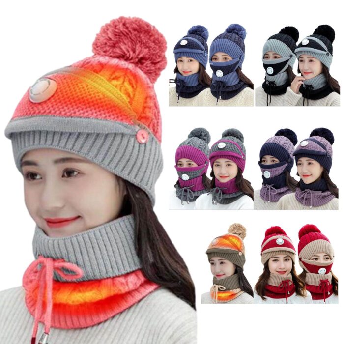 Wholesale Winter Hats Beanies Scarf usb heating