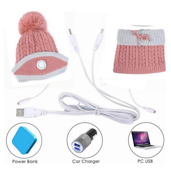 Wholesale Winter Hats Beanies Scarf usb heating