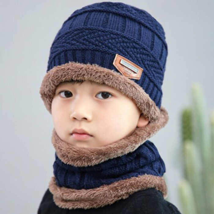 winter hat wholesale bulk knit hat coral fleece neck warmer