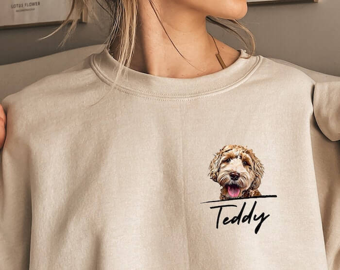 Custom Pet Portrait crewneck sweatshirt wholesale