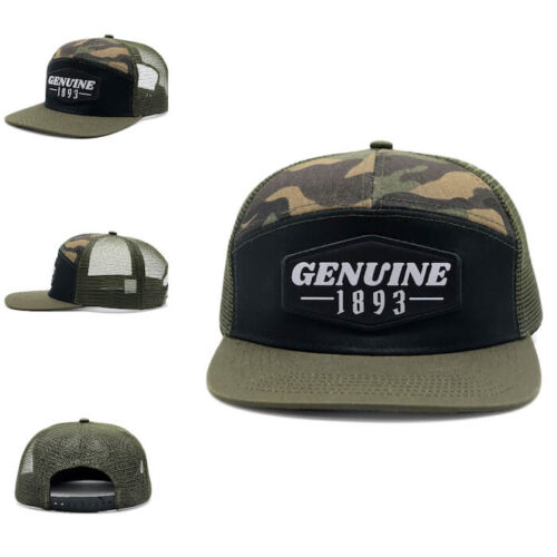 Richardson Seven Panel Trucker Cap Custom Made Mesh Camo Hat Wholesale ()