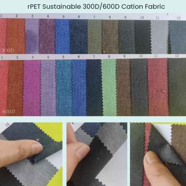 rPET sustainable recycled D D cation fabric