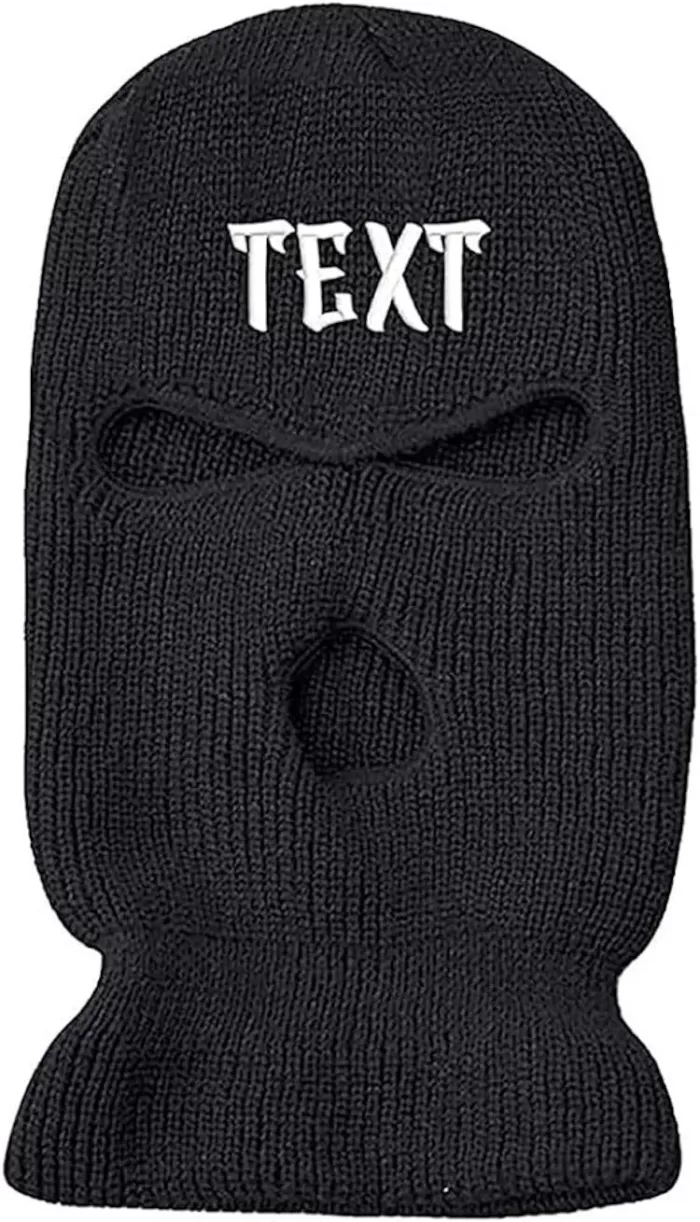 embroidery balaclava knitted custom logo full face ski distressed free pattern wholesale