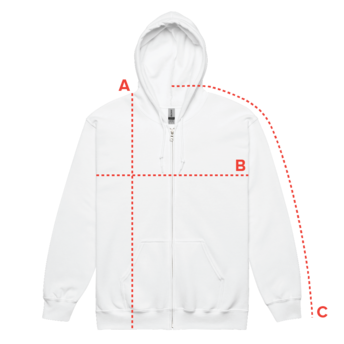 measuring custom Heavy Blend Zip Hoodie